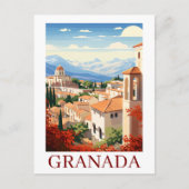 Oude Granada Alhambra Spanje Reizen Briefkaart (Voorkant)