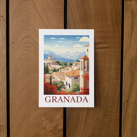Oude Granada Alhambra Spanje Reizen Briefkaart
