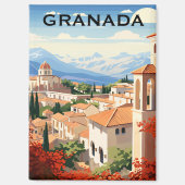 Oude Granada Alhambra Spanje Reizen Magneet (Voorkant)