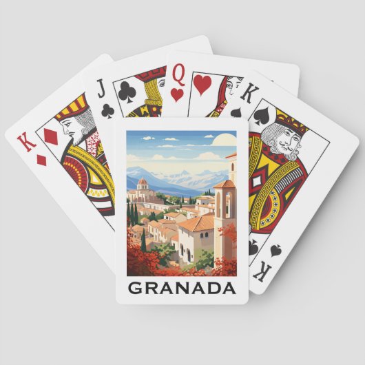 Oude Granada Alhambra Spanje Reizen Pokerkaarten (Achterkant)