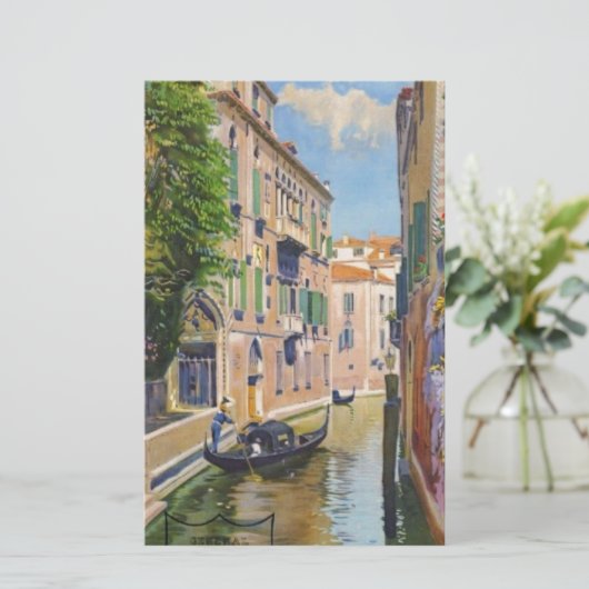 Oude Grand Canal Gondels Venetië Italië Reizen Briefpapier (Staand voorkant)