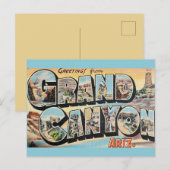 Oude Grand Canyon wenskaart Briefkaart (Voorkant / Achterkant)