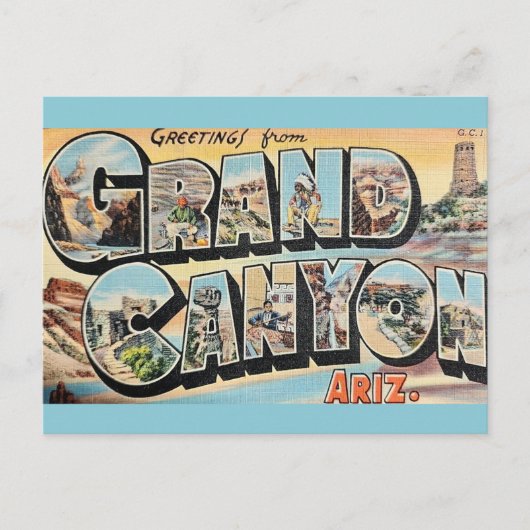 Oude Grand Canyon wenskaart Briefkaart (Voorkant)