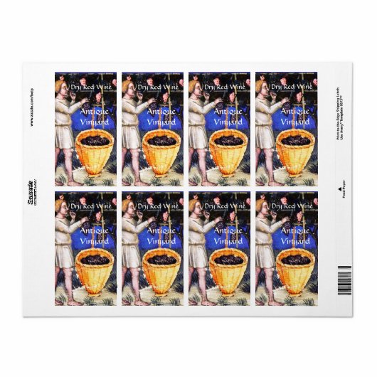 OUDE GRAPE VINEYARD HARVEST ETIKET (Full Sheet)