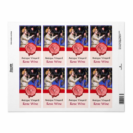 OUDE GRAPE VINEYARD HARVEST ROOS WINE WAX SEKEL ETIKET (Full Sheet)