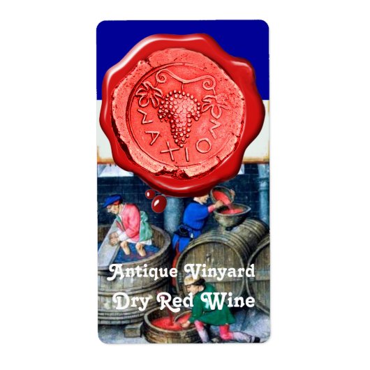 OUDE GRAPE VINEYARD RED RED WINE BARRELS WAX SEQUE ETIKET (Voorkant)