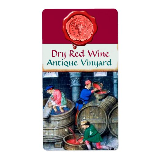 OUDE GRAPE VINEYARD RED RED WINE BARRELS WAX SEQUE ETIKET (Voorkant)