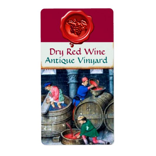 OUDE GRAPE VINEYARD RED RED WINE BARRELS WAX SEQUE ETIKET (Voorkant)