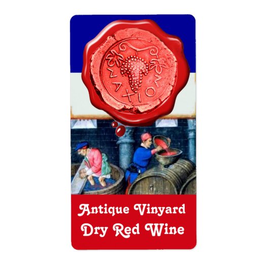 OUDE GRAPE VINEYARD RED RED WINE BARRELS WAX SEQUE ETIKET (Voorkant)