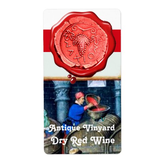 OUDE GRAPE VINEYARD RED RED WINE BARRELS WAX SEQUE ETIKET (Voorkant)
