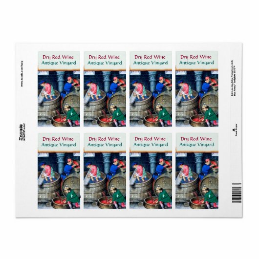 OUDE GRAPE VINEYARD RED RODE WIJNBARRELS ETIKET (Full Sheet)