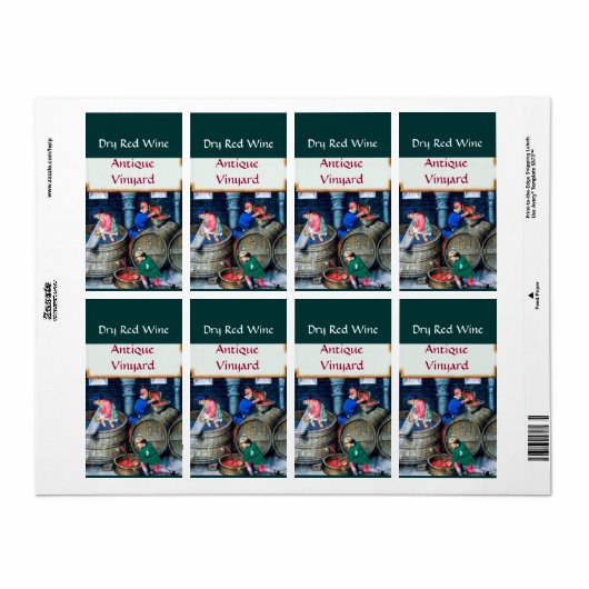 OUDE GRAPE VINEYARD RED RODE WIJNBARRELS ETIKET (Full Sheet)