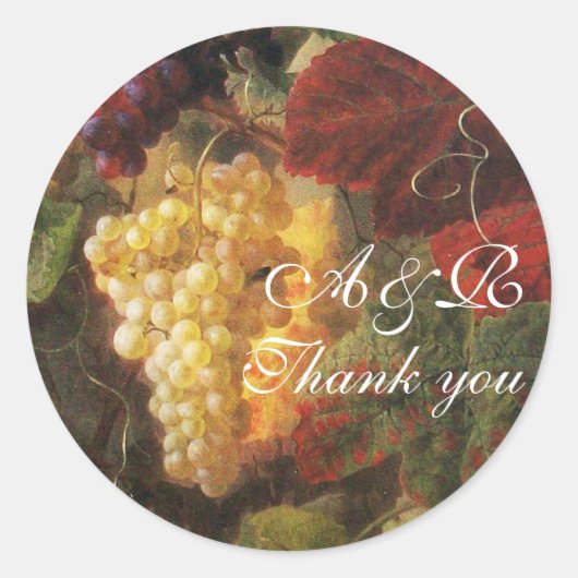 OUDE GRAPE VINEYARD WINE-TASTPARTIJ, Dank u Ronde Sticker (Voorkant)