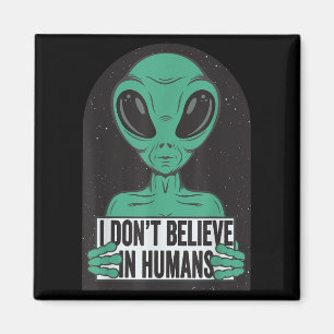 Oude grappige alien ufo ontwerp - geloof niet in magneet