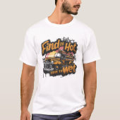 Oude Grappige Brandweerwagen Zonsondergang T-shirt (Voorkant)