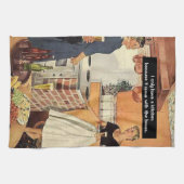 Oude grappige bruidsdouche / Housewarming Party Theedoek (Horizontaal)