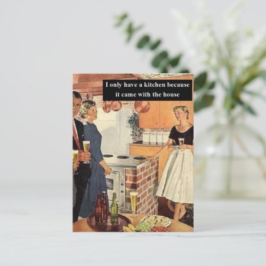 Oude grappige bruidsmeisjesfeest / House Warming-f Briefkaart (Staand voorkant)