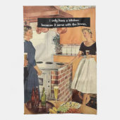 Oude grappige Bruiloftsfeest / House Warming Party Theedoek (Verticaal)