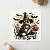 Oude grappige 'Don't Duck with Me' Halloween Notitiekaartje (Voorkant / Achterkant in situ)