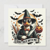 Oude grappige 'Don't Duck with Me' Halloween Notitiekaartje (Voorkant)