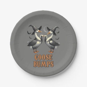 Oude grappige Gans Bump Halloween Papieren Bordje