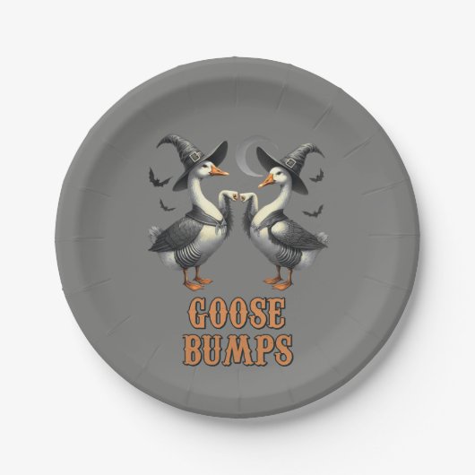 Oude grappige Gans Bump Halloween Papieren Bordje (Voorkant)