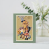 Oude grappige Halloween-illustratie Briefkaart (Staand voorkant)
