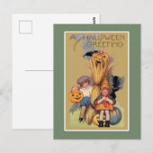 Oude grappige Halloween-illustratie Briefkaart (Voorkant / Achterkant)