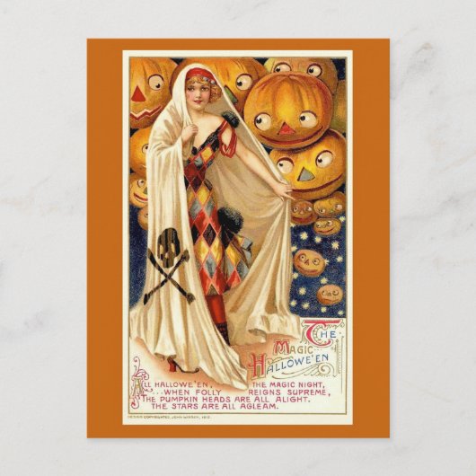 Oude grappige Halloween-illustratie Briefkaart (Voorkant)