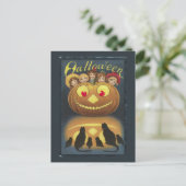 Oude grappige Halloween-illustratie Briefkaart (Staand voorkant)