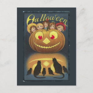 Oude grappige Halloween-illustratie Briefkaart