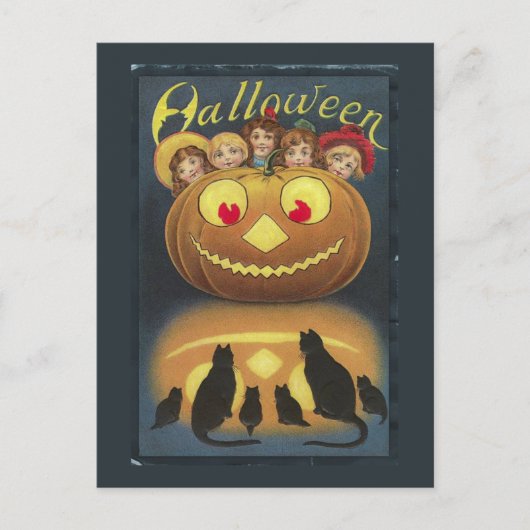 Oude grappige Halloween-illustratie Briefkaart (Voorkant)