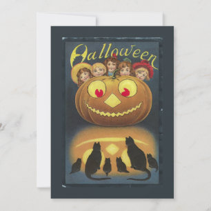 Oude grappige Halloween-illustratie Feestdagenkaart