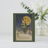 Oude grappige Halloween zeldzame uil Briefkaart (Staand voorkant)