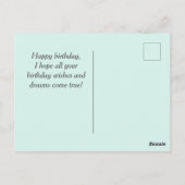 Oude Grappige Kat en Gelukkige Verjaardag Ansichtk Briefkaart (Achterkant)