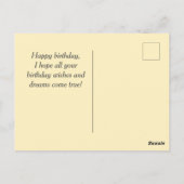 Oude Grappige Kat en Gelukkige Verjaardag Ansichtk Briefkaart (Achterkant)