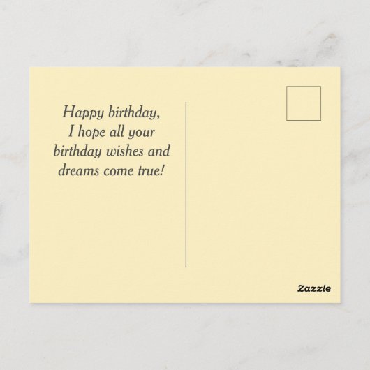 Oude Grappige Kat en Gelukkige Verjaardag Ansichtk Briefkaart (Achterkant)