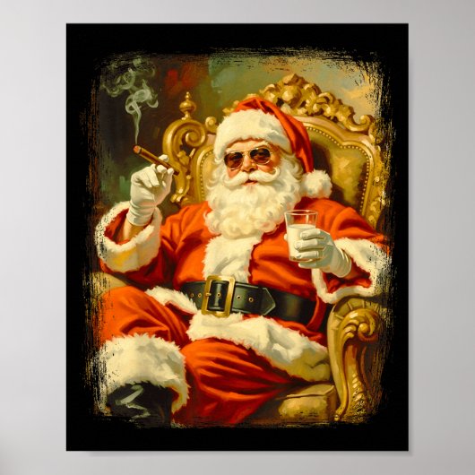 Oude grappige koele grote baas Sinterklaas Poster (Voorkant)