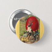 Oude grappige Pasen, konijn ei auto Ronde Button 5,7 Cm (Voorkant /achterkant)