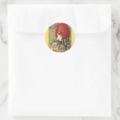 Oude grappige Pasen, konijn ei auto Ronde Sticker (Tas)