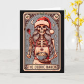 Oude Grappige Skelet De Koekjes Bakker Tarotkaart Kaart (Gele Bloem)
