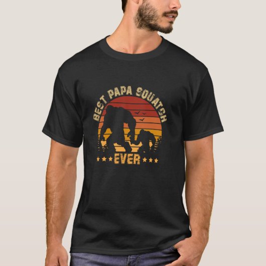 Oude grappige Vaderdag mannen beste Papa Squatch E T-shirt (Voorkant)