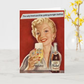 Oude grappige wenskaart - De enige kop  Kaart (Gele Bloem)