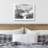 Oude graving — Landschap met vee Canvas Afdruk (Insitu (Slaapkamer))