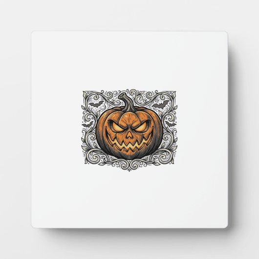 Oude Gravure Halloween Pompoen Shirt Ontwerp_1 Fotoplaat (Voorkant)