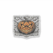 Oude Gravure Halloween Pompoen Shirt Ontwerp_1 Sticker (Voorkant)