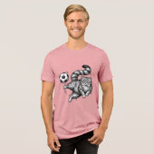 Oude Gravure Kat Voetbal Trap T-Shirt Ontwerp (4) (Voorkant volledig)