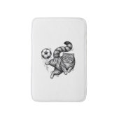 Oude Gravure Kat Voetbal Trap T-Shirt Ontwerp (4) Badmat (Voorkant Verticaal)