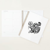 Oude Gravure Kat Voetbal Trap T-shirt Ontwerp (4) Planner (Display)