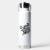 Oude Gravure Kat Voetbal Trap T-Shirt Ontwerp (4) Waterfles (Voorkant)